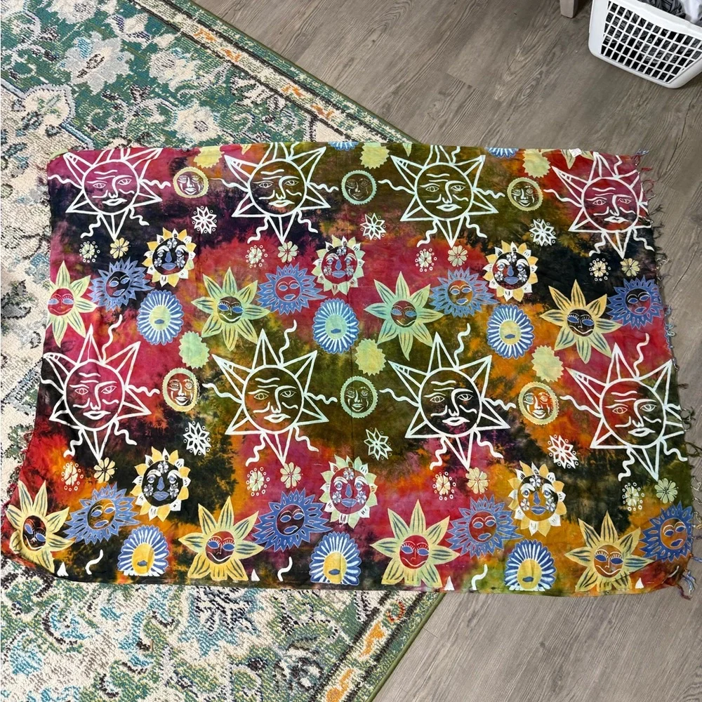 Colorful Sun and Moon Tapestry